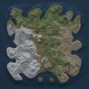 Thumbnail Rust Map: Procedural Map, Size: 3700, Seed: 865224, 17 Monuments