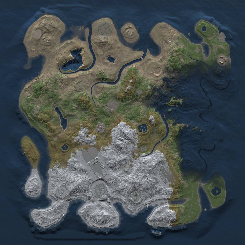 Rust Map: Procedural Map, Size: 4000, Seed: 114449798, 15 Monuments