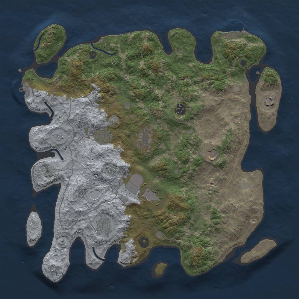 Rust Map: Procedural Map, Size: 4000, Seed: 1593666, 15 Monuments