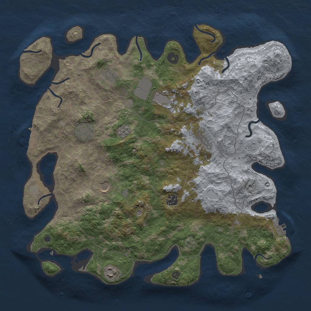 Rust Map: Procedural Map, Size: 4000, Seed: 101325167, 15 Monuments