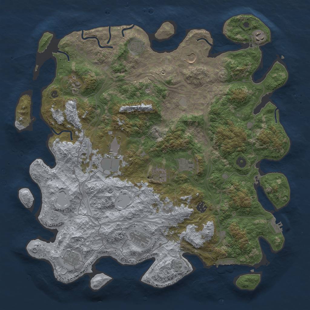 Rust Map: Procedural Map, Size: 4500, Seed: 568, 18 Monuments