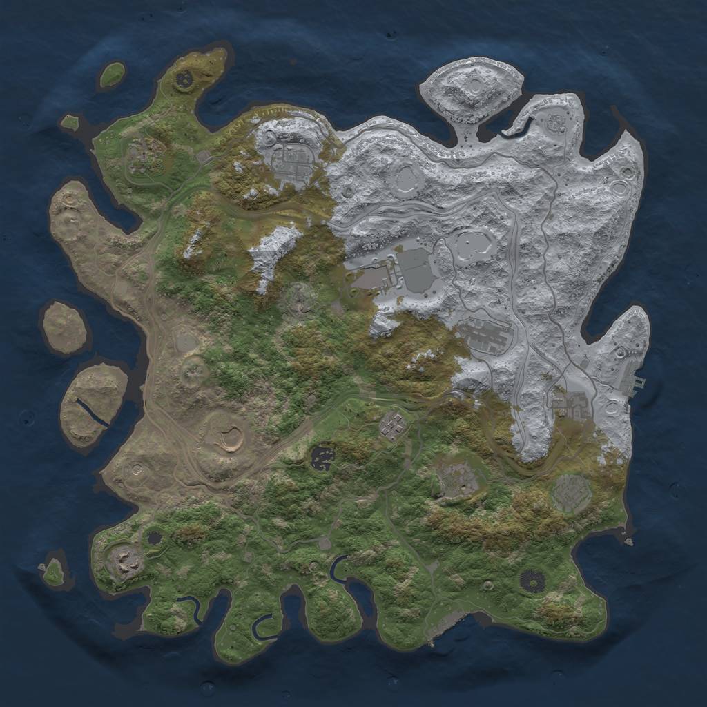 Rust Map: Procedural Map, Size: 4250, Seed: 1016944932, 18 Monuments