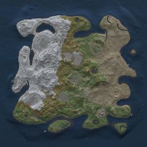 Thumbnail Rust Map: Procedural Map, Size: 3500, Seed: 1995532177, 17 Monuments