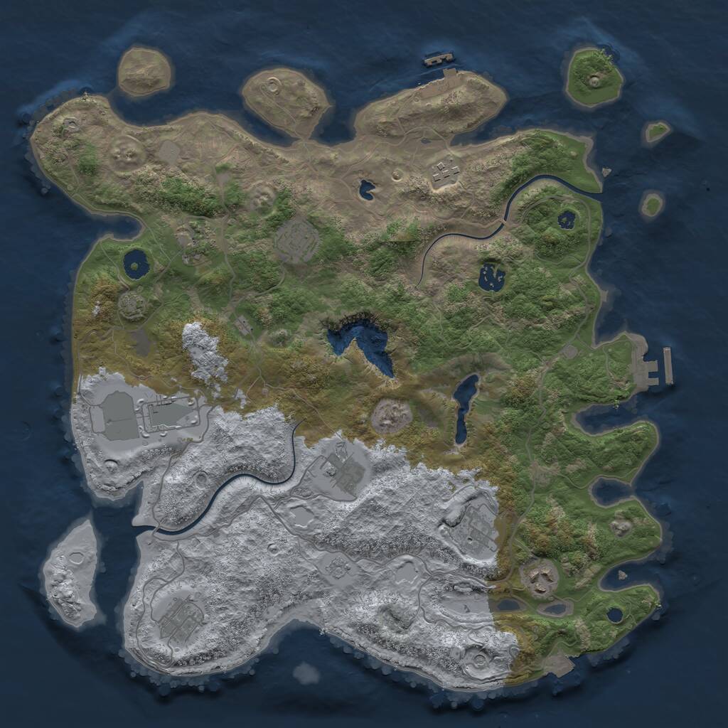 Rust Map: Procedural Map, Size: 4000, Seed: 397345749, 15 Monuments
