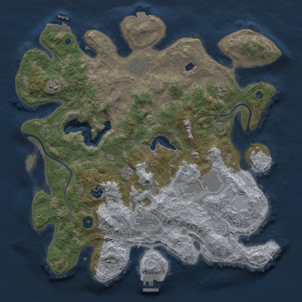 Rust Map: Procedural Map, Size: 4000, Seed: 2032023, 13 Monuments