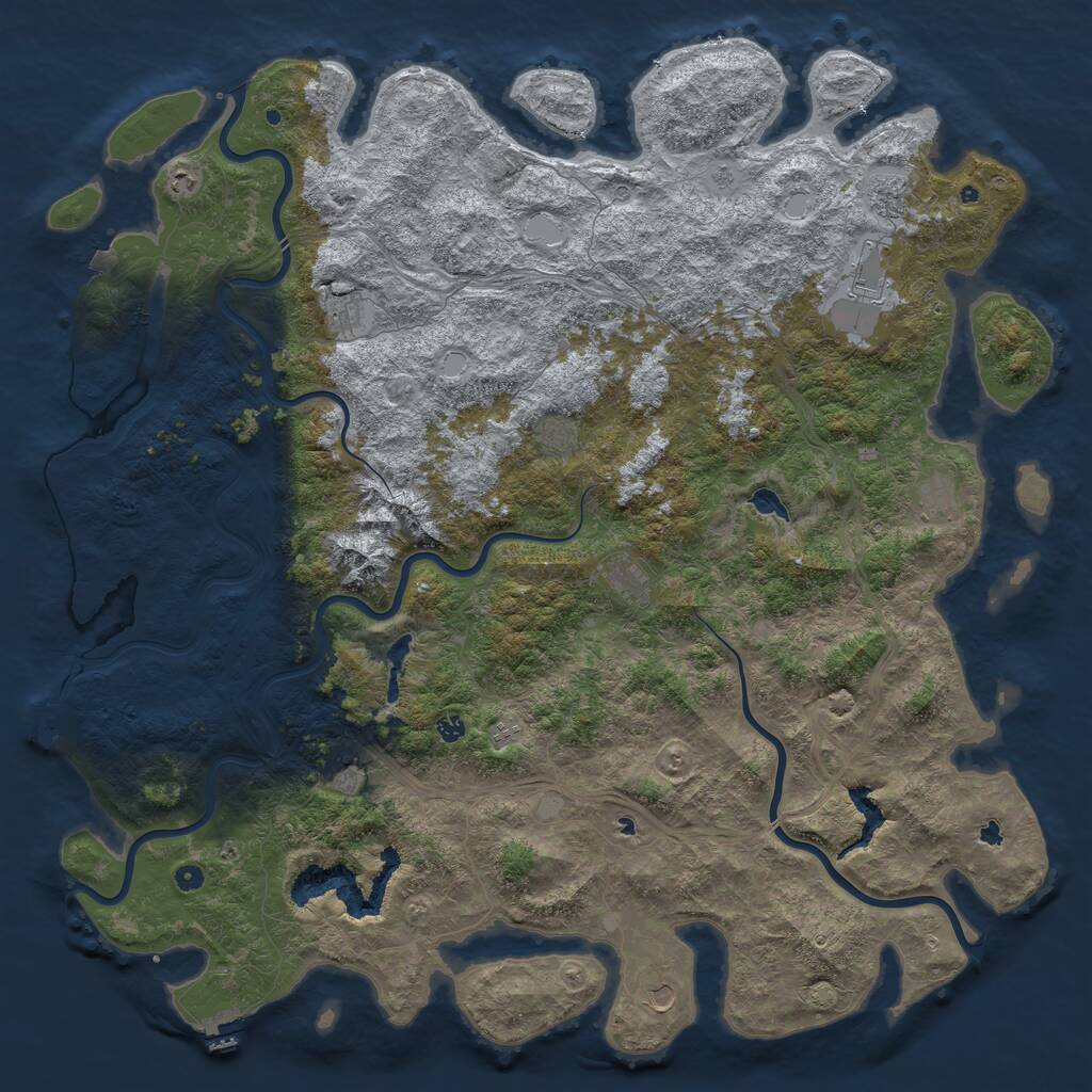 Rust Map: Procedural Map, Size: 6000, Seed: 3032010, 17 Monuments