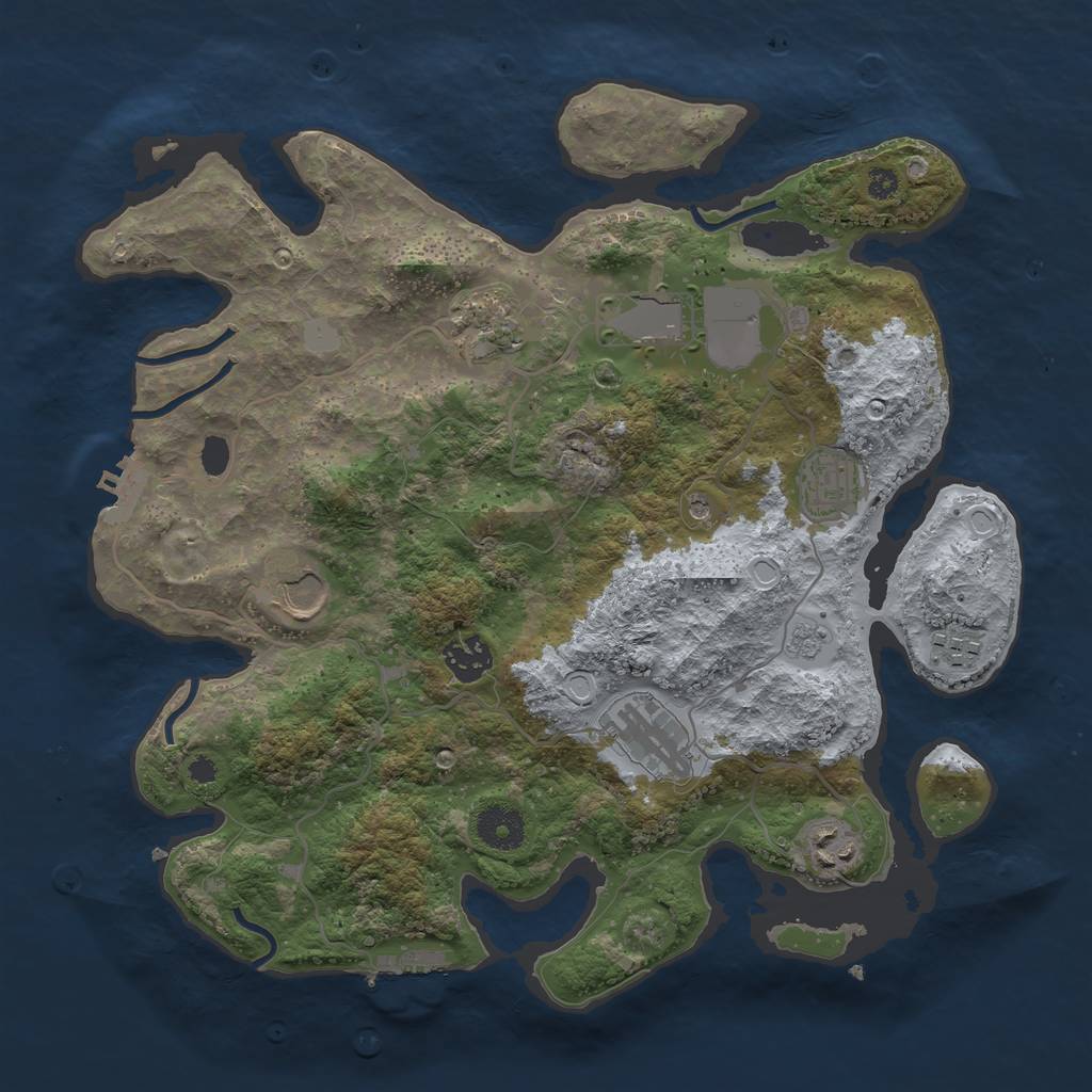 Rust Map: Procedural Map, Size: 3500, Seed: 23118818, 15 Monuments