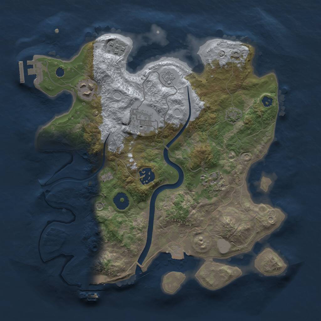 Rust Map: Procedural Map, Size: 3000, Seed: 5005, 11 Monuments
