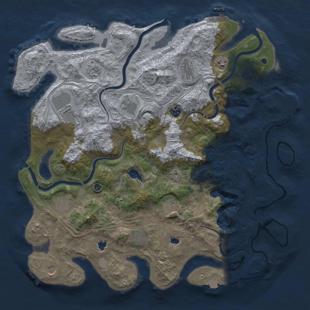 Rust Map: Procedural Map, Size: 4500, Seed: 7548674, 17 Monuments