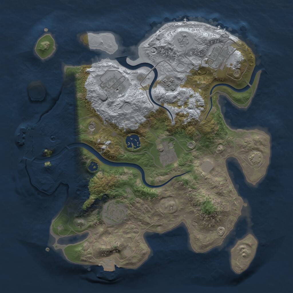 Rust Map: Procedural Map, Size: 3000, Seed: 934014173, 11 Monuments