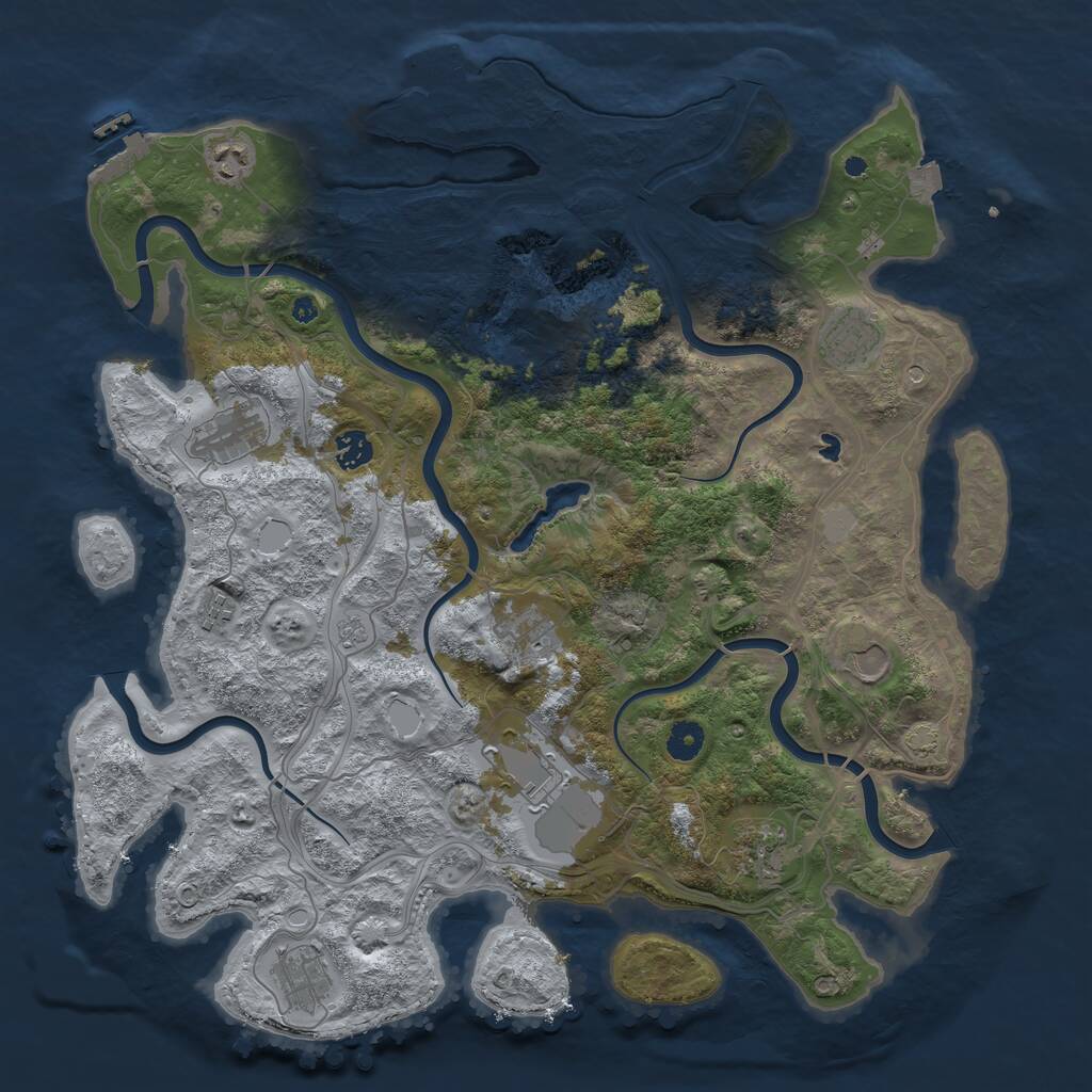 Rust Map: Procedural Map, Size: 4250, Seed: 4401, 16 Monuments