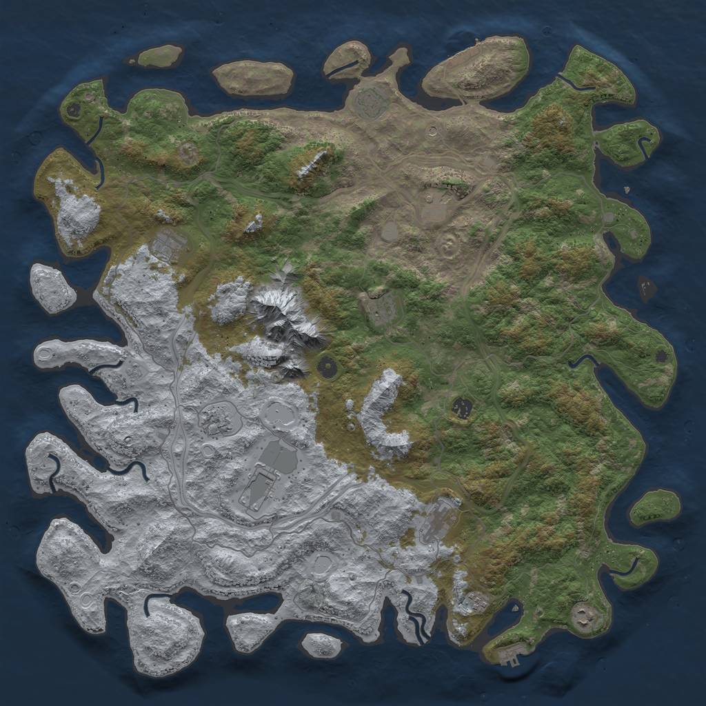 Rust Map: Procedural Map, Size: 5200, Seed: 304246, 17 Monuments