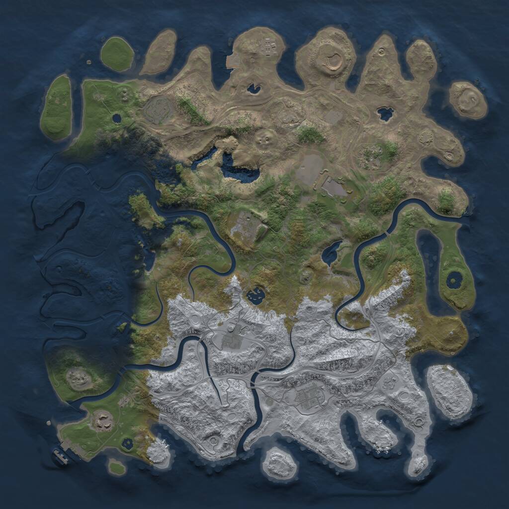 Rust Map: Procedural Map, Size: 4500, Seed: 1494996603, 15 Monuments