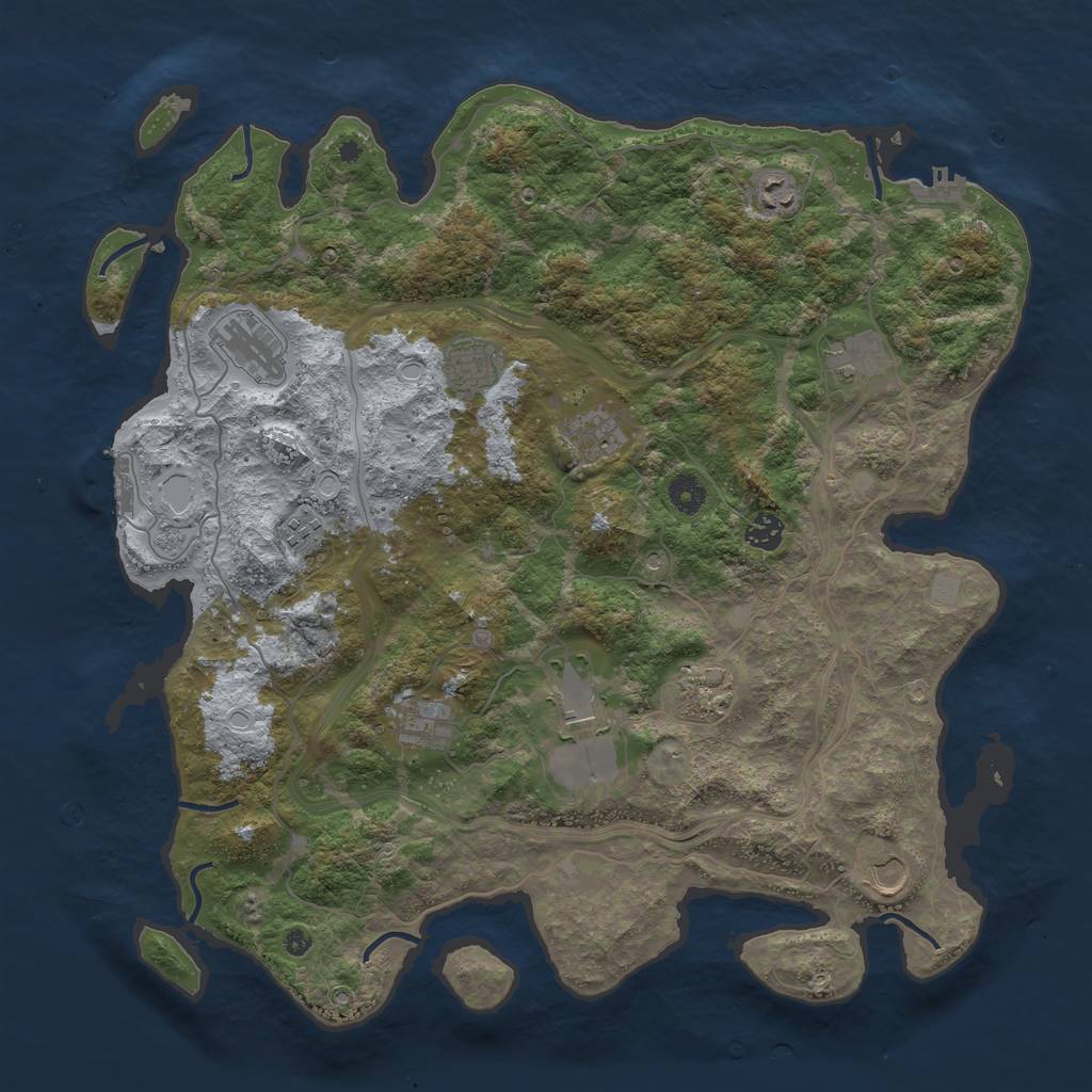 Rust Map: Procedural Map, Size: 4300, Seed: 1450845571, 18 Monuments