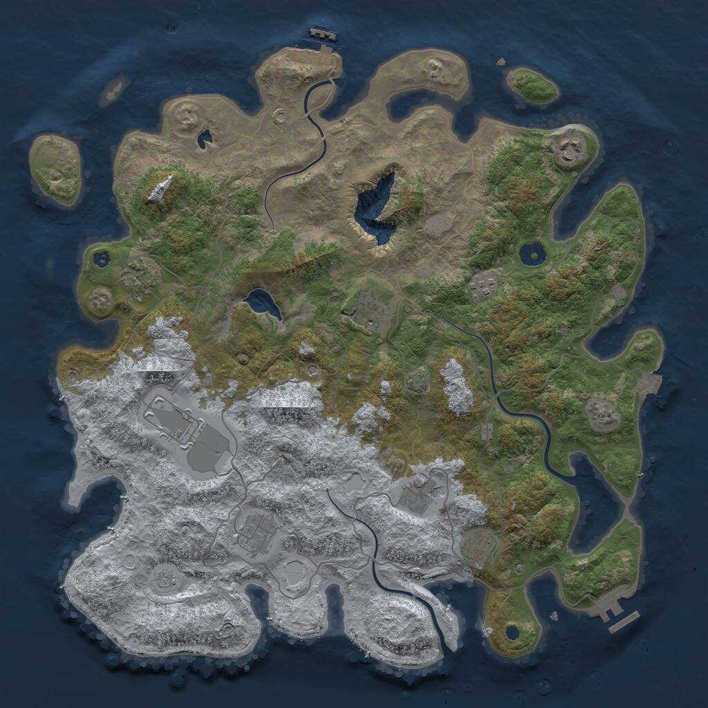 Rust Map: Procedural Map, Size: 4200, Seed: 805058844, 14 Monuments