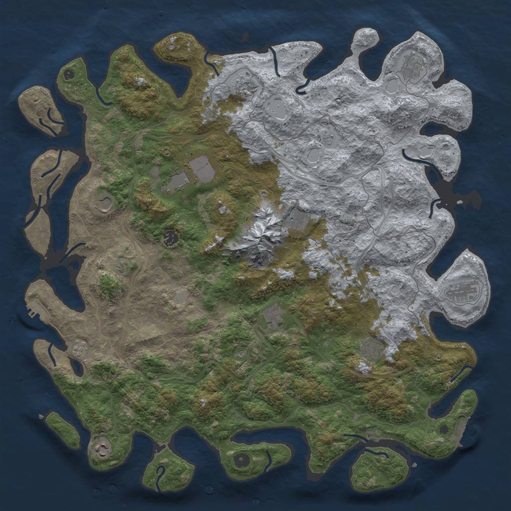 Rust Map: Procedural Map, Size: 5000, Seed: 756239493, 18 Monuments