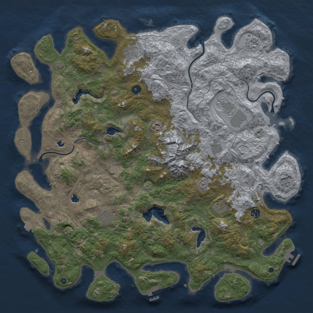 Rust Map: Procedural Map, Size: 5000, Seed: 756239493, 15 Monuments