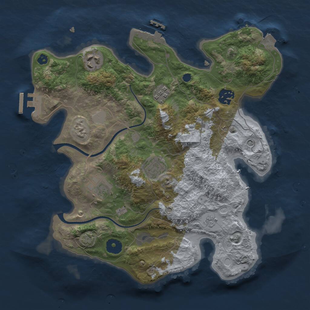 Rust Map: Procedural Map, Size: 3000, Seed: 785629579, 11 Monuments