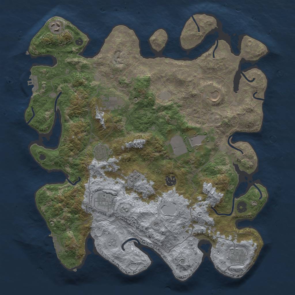 Rust Map: Procedural Map, Size: 4000, Seed: 1542645, 16 Monuments
