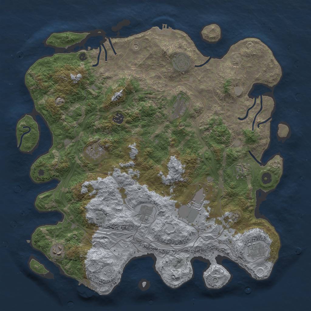 Rust Map: Procedural Map, Size: 4250, Seed: 26125, 17 Monuments