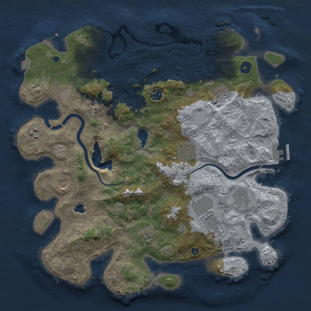 Rust Map: Procedural Map, Size: 4000, Seed: 4512, 15 Monuments