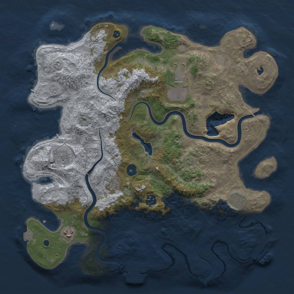 Rust Map: Procedural Map, Size: 4000, Seed: 1249325748, 13 Monuments