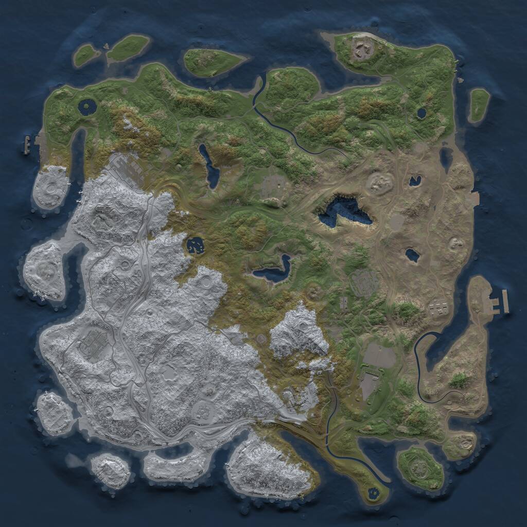 Rust Map: Procedural Map, Size: 4500, Seed: 1819651455, 15 Monuments