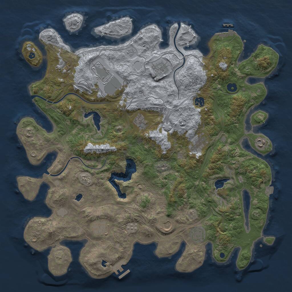 Rust Map: Procedural Map, Size: 4500, Seed: 6855412, 17 Monuments