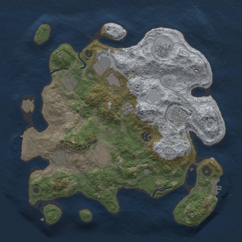 Rust Map: Procedural Map, Size: 3500, Seed: 630160621, 15 Monuments
