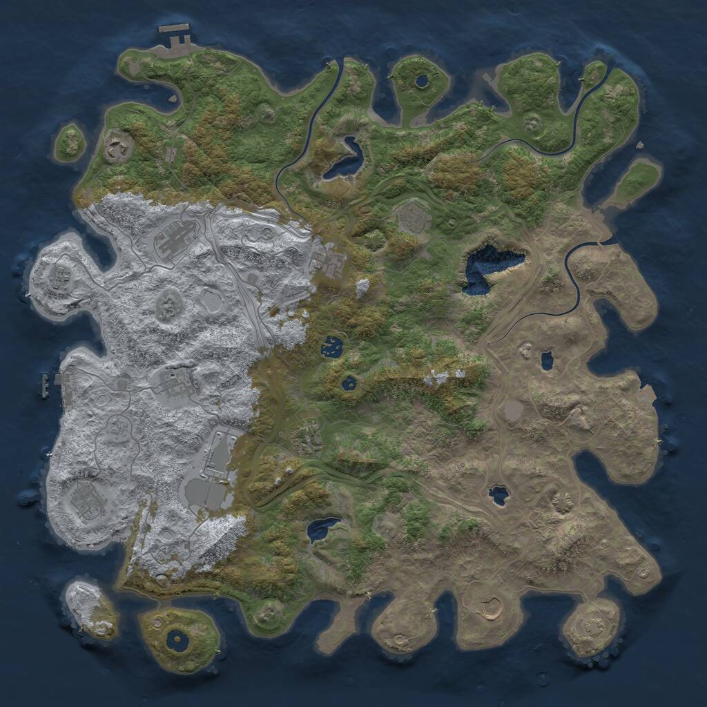 Rust Map: Procedural Map, Size: 4750, Seed: 622373792, 17 Monuments