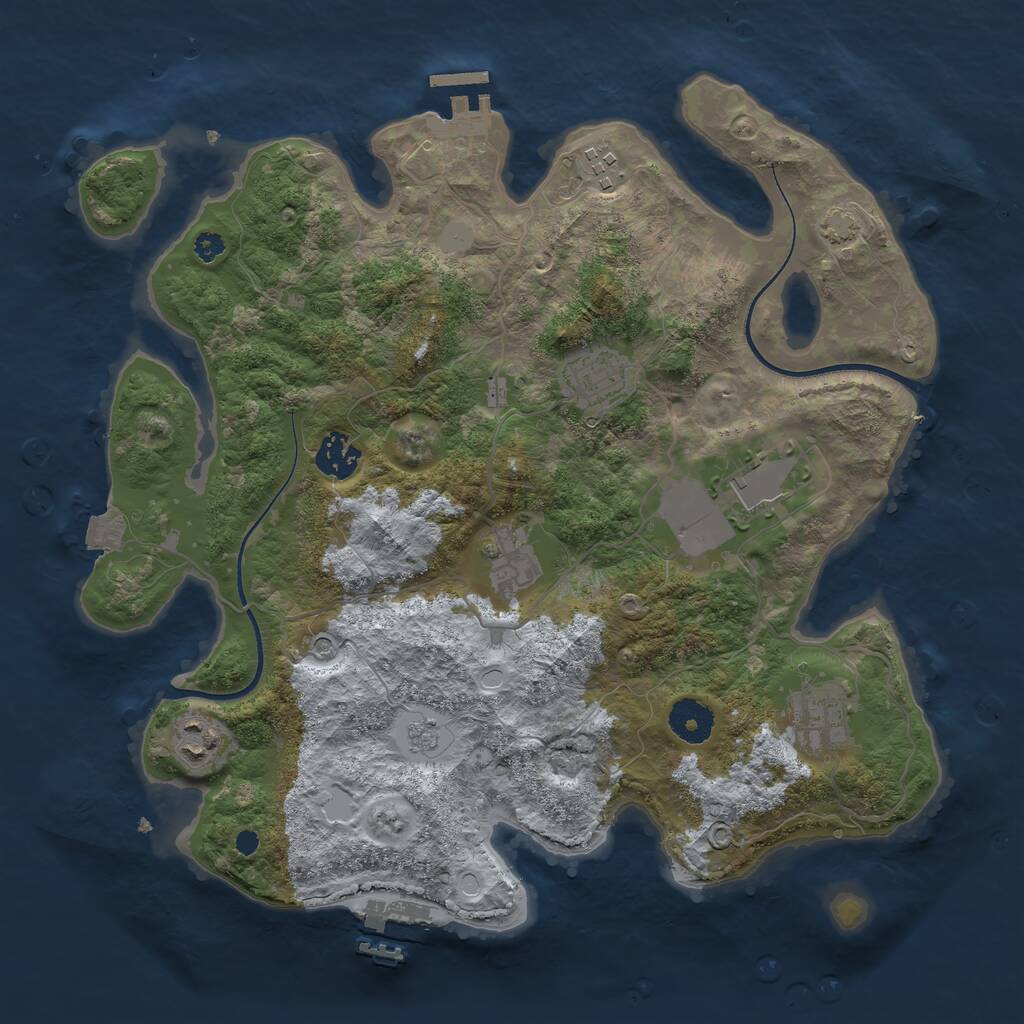 Rust Map: Procedural Map, Size: 3500, Seed: 1771281271, 13 Monuments