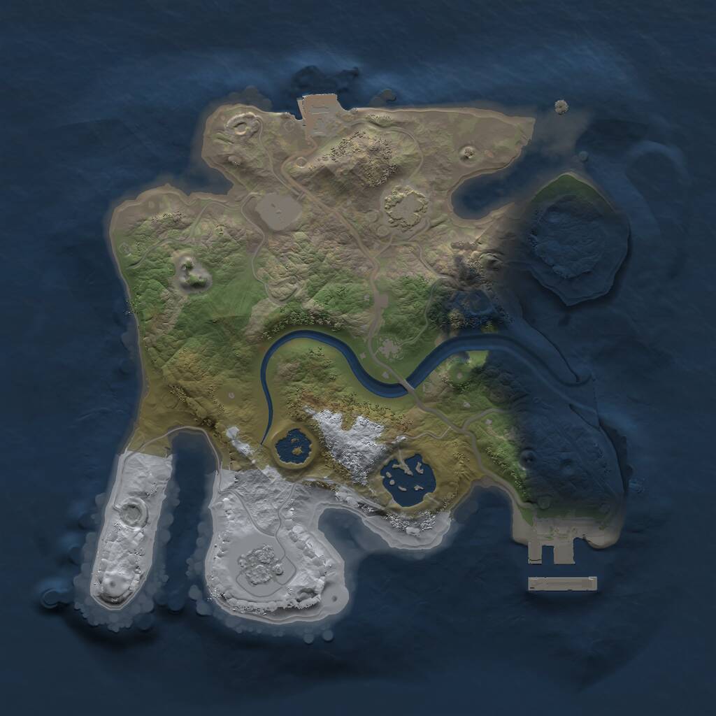 Rust Map: Procedural Map, Size: 2100, Seed: 30546, 5 Monuments