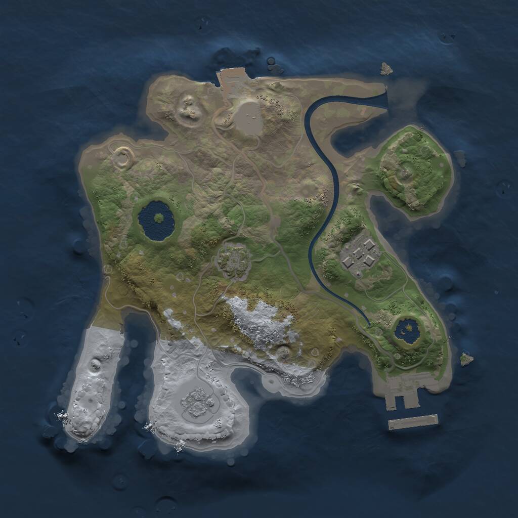Rust Map: Procedural Map, Size: 2100, Seed: 30546, 5 Monuments