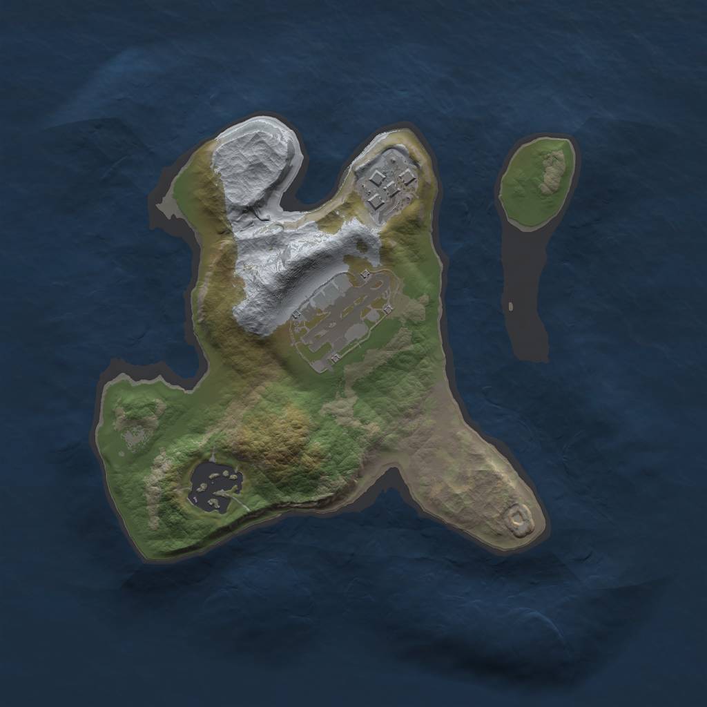 Rust Map: Barren, Size: 2000, Seed: 793197, 5 Monuments
