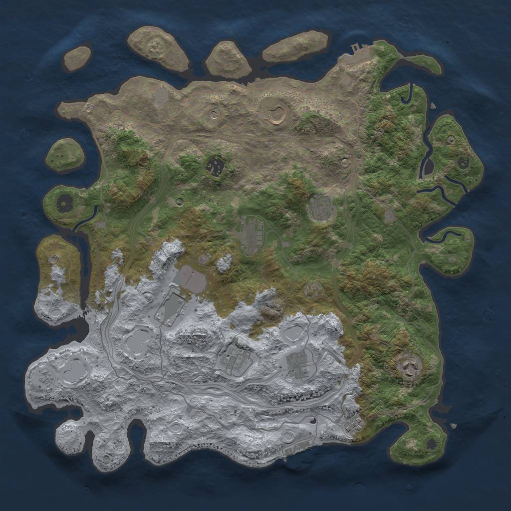 Rust Map: Procedural Map, Size: 4250, Seed: 14071987, 16 Monuments