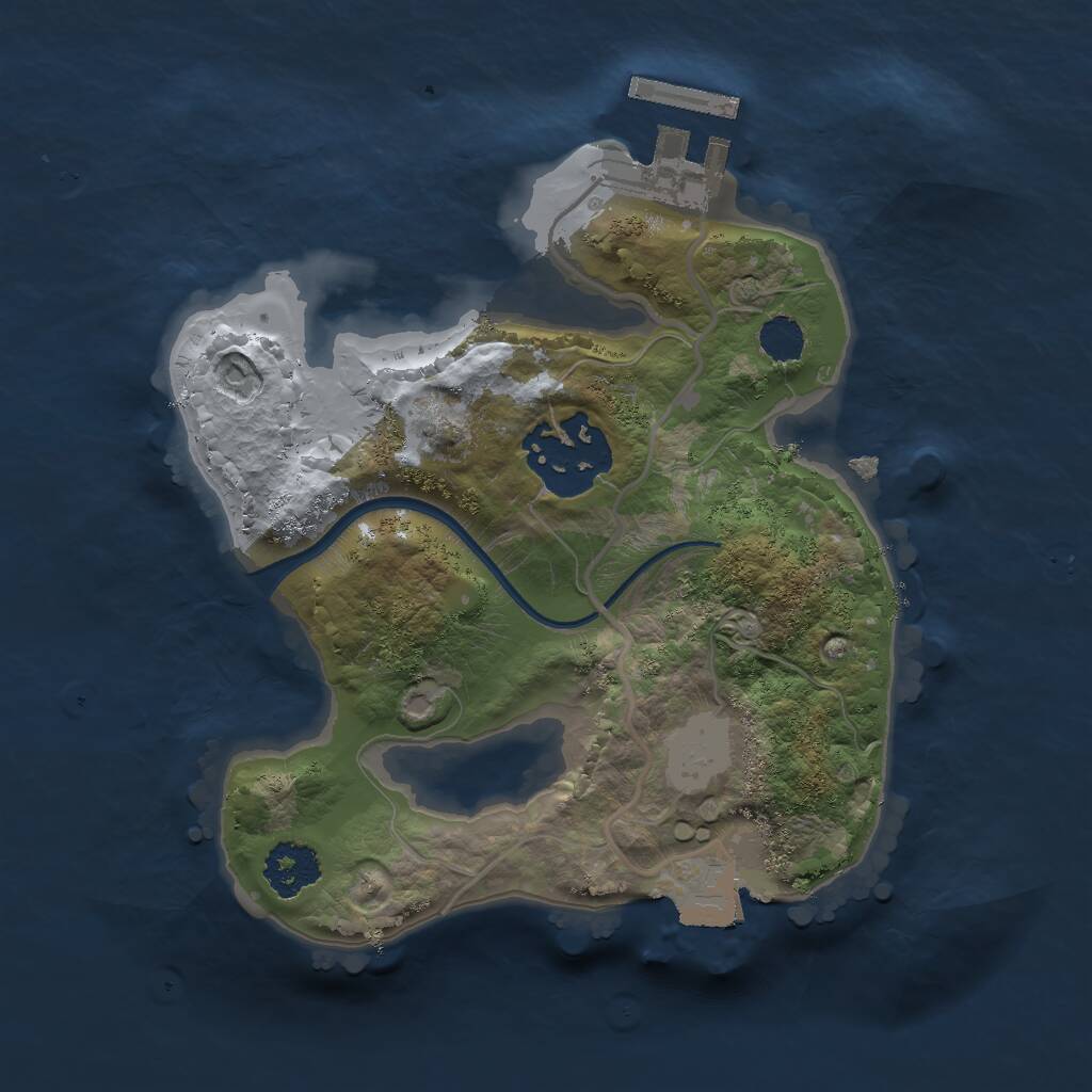 Rust Map: Procedural Map, Size: 2000, Seed: 763950031, 3 Monuments
