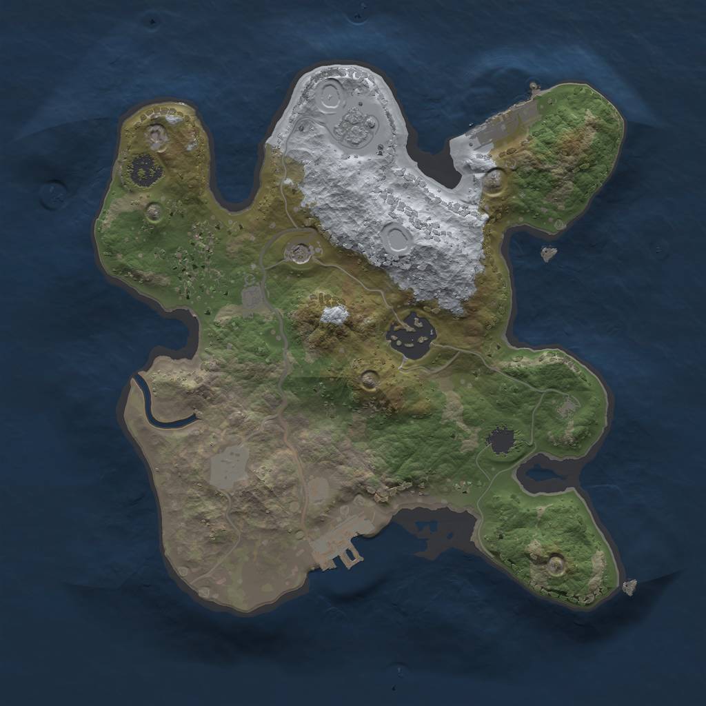 Rust Map: Procedural Map, Size: 2300, Seed: 2564356, 8 Monuments
