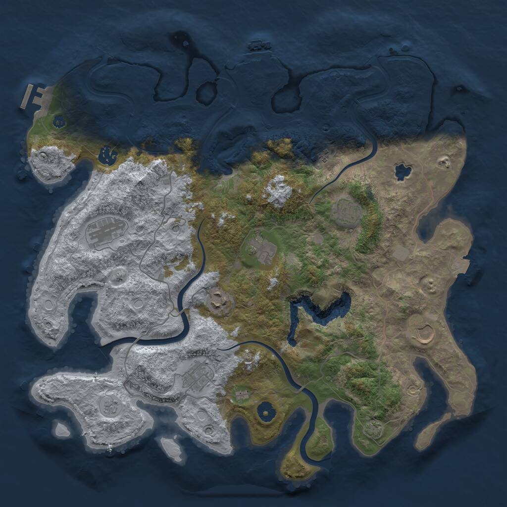 Rust Map: Procedural Map, Size: 4000, Seed: 1265916735, 14 Monuments
