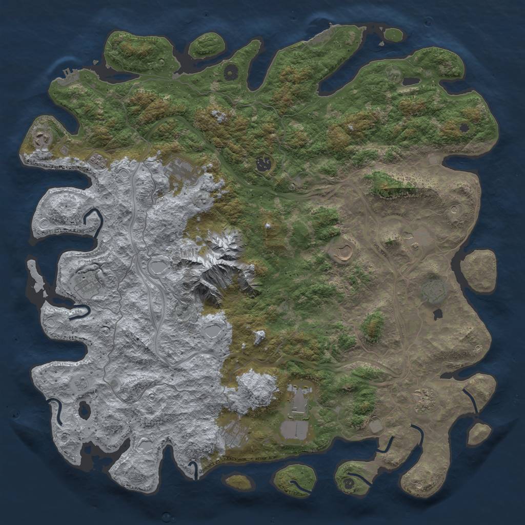 Rust Map: Procedural Map, Size: 5000, Seed: 8131993, 18 Monuments