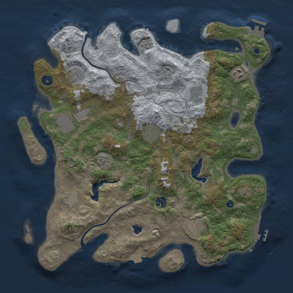 Rust Map: Procedural Map, Size: 4000, Seed: 2583590, 14 Monuments