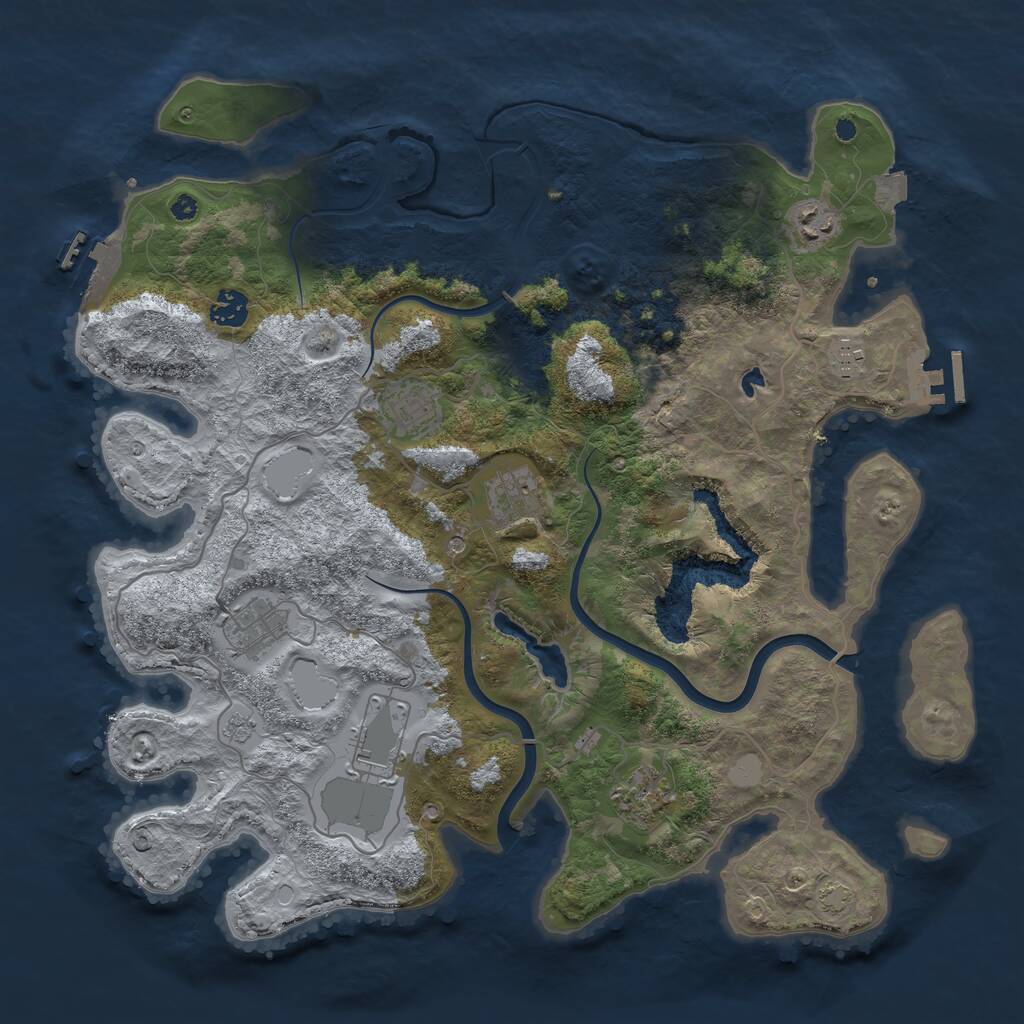 Rust Map: Procedural Map, Size: 4000, Seed: 62252087, 14 Monuments
