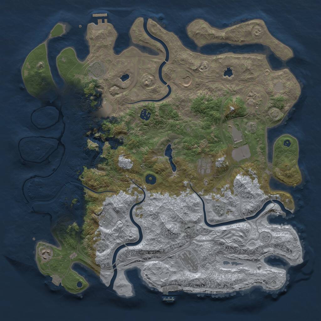 Rust Map: Procedural Map, Size: 4500, Seed: 2982351, 17 Monuments