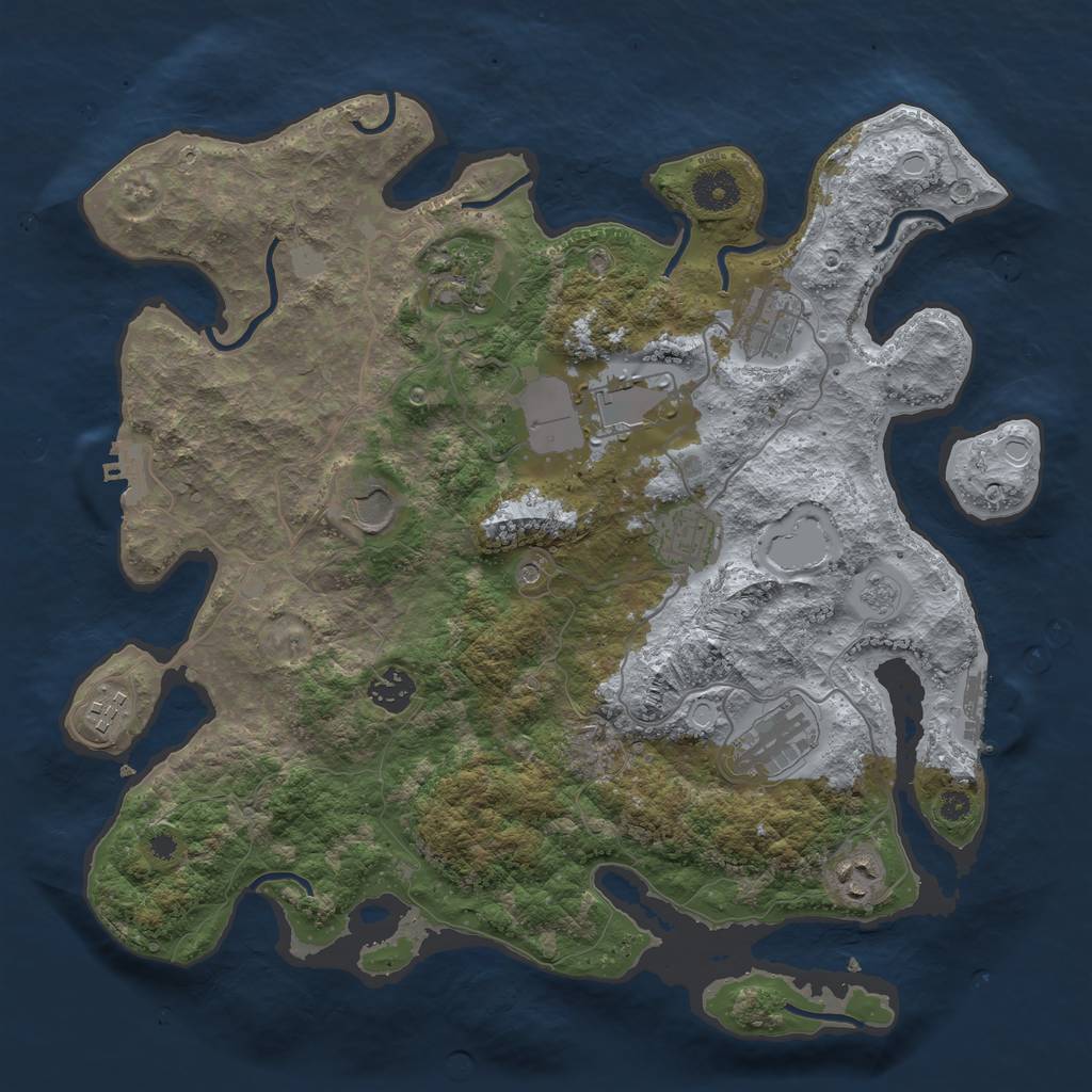 Rust Map: Procedural Map, Size: 3700, Seed: 1474673794, 16 Monuments