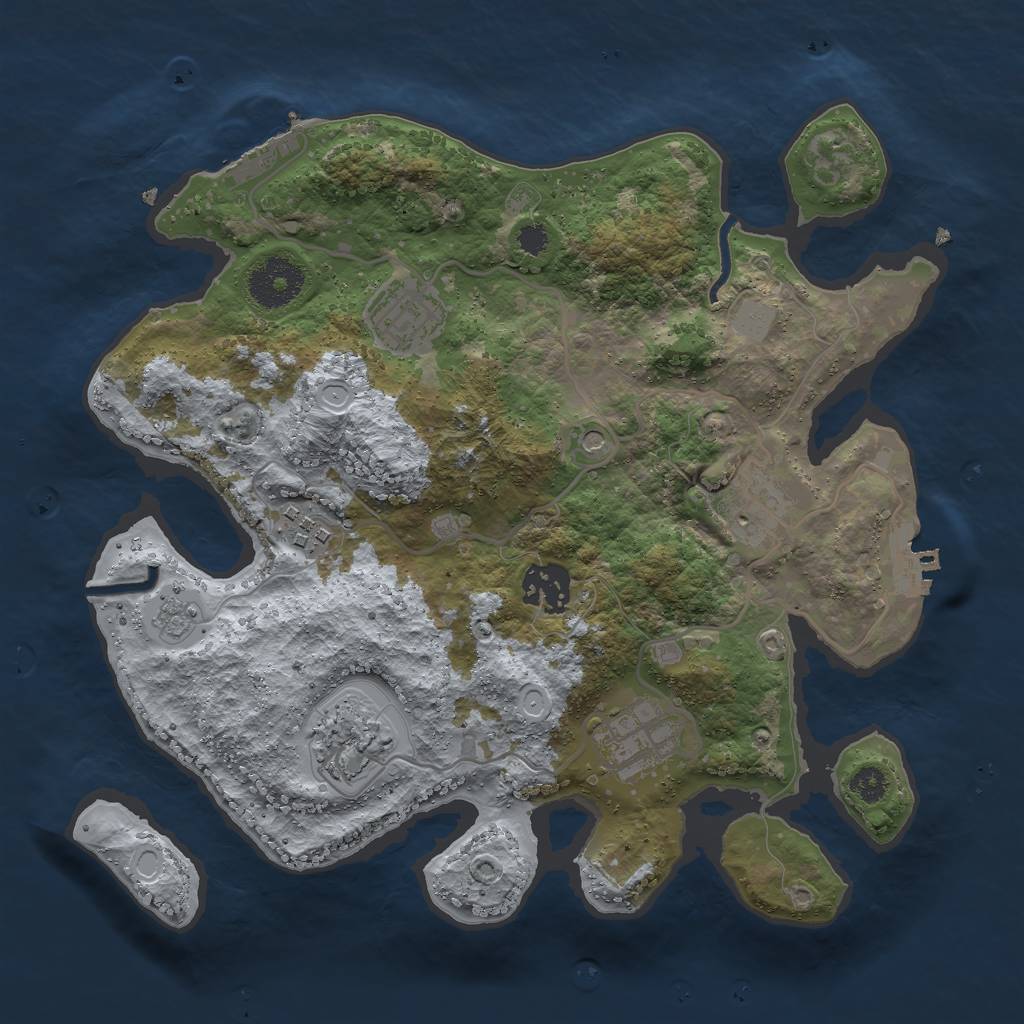 Rust Map: Procedural Map, Size: 3000, Seed: 1433872178, 13 Monuments