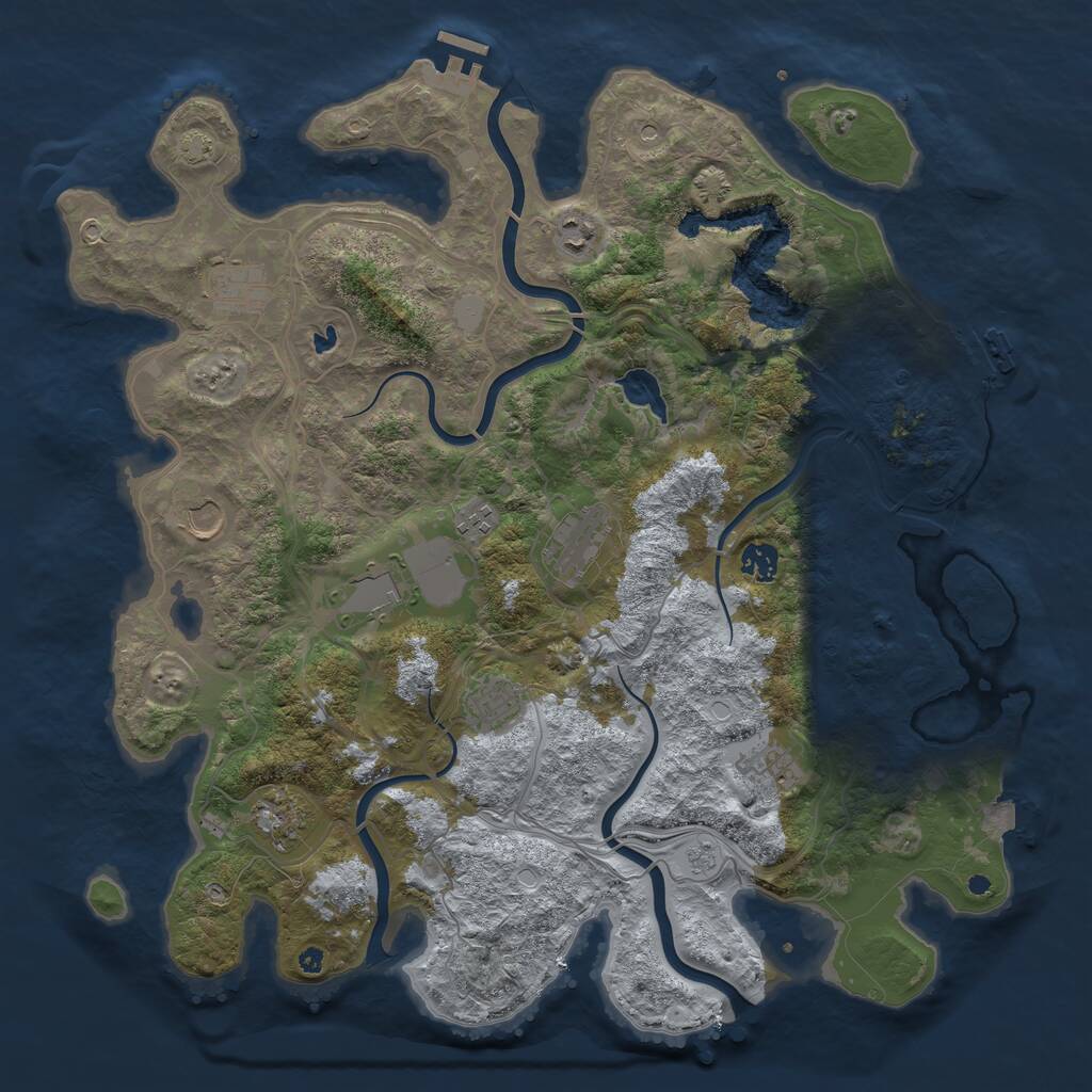 Rust Map: Procedural Map, Size: 4250, Seed: 80389954, 16 Monuments