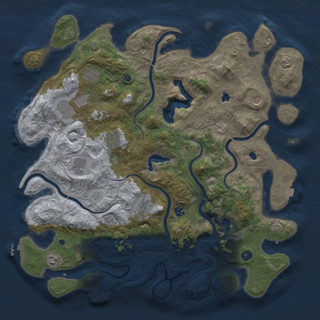 Rust Map: Procedural Map, Size: 4500, Seed: 463467764, 15 Monuments