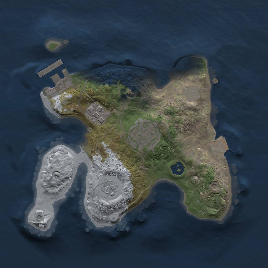 Rust Map: Procedural Map, Size: 2000, Seed: 87654321, 5 Monuments