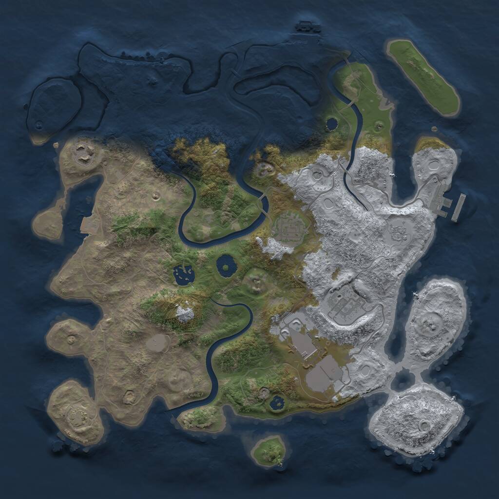 Rust Map: Procedural Map, Size: 3500, Seed: 1769143570, 11 Monuments