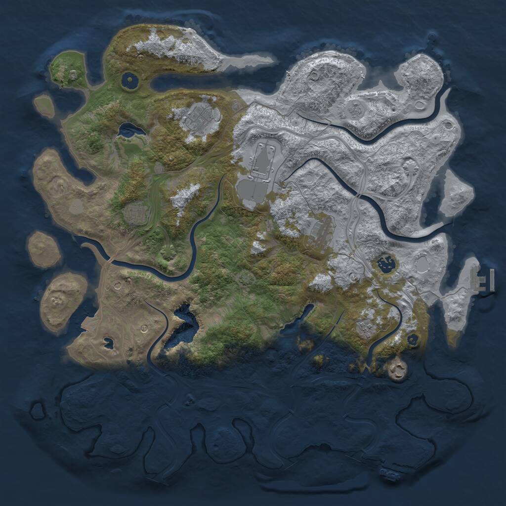 Rust Map: Procedural Map, Size: 4500, Seed: 1016944932, 13 Monuments