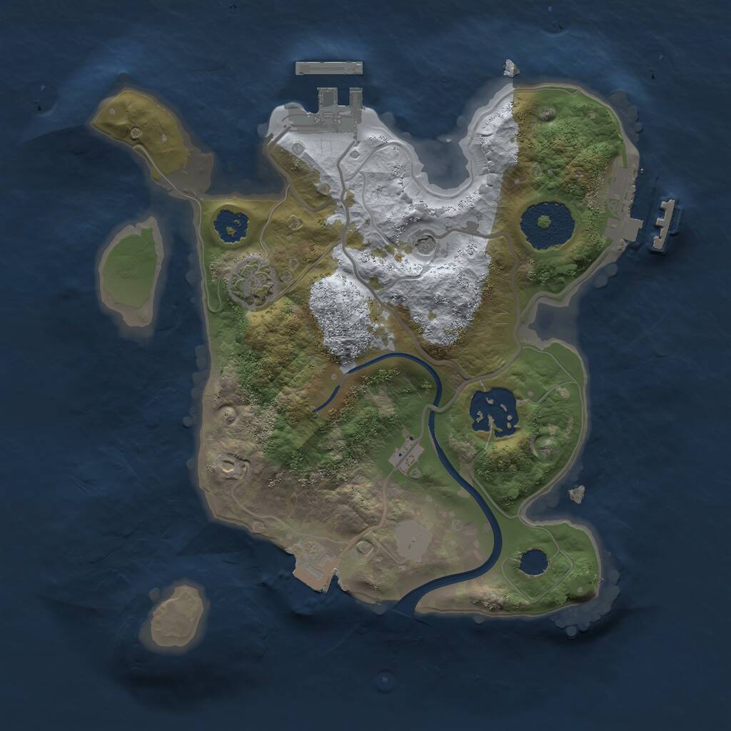 Rust Map: Procedural Map, Size: 2200, Seed: 366502332, 6 Monuments